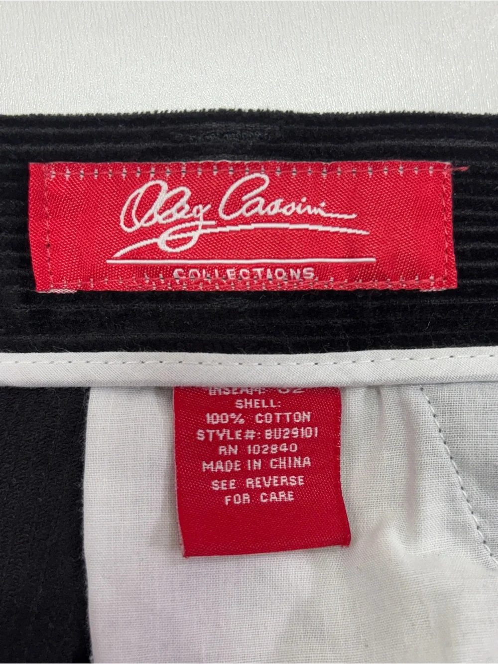 Vintage Oleg Cassini Black Corduroy Pants 42x32 Y2K Dark Academia